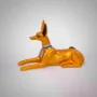 Beautifully detailed Anubis lying down statue golden color