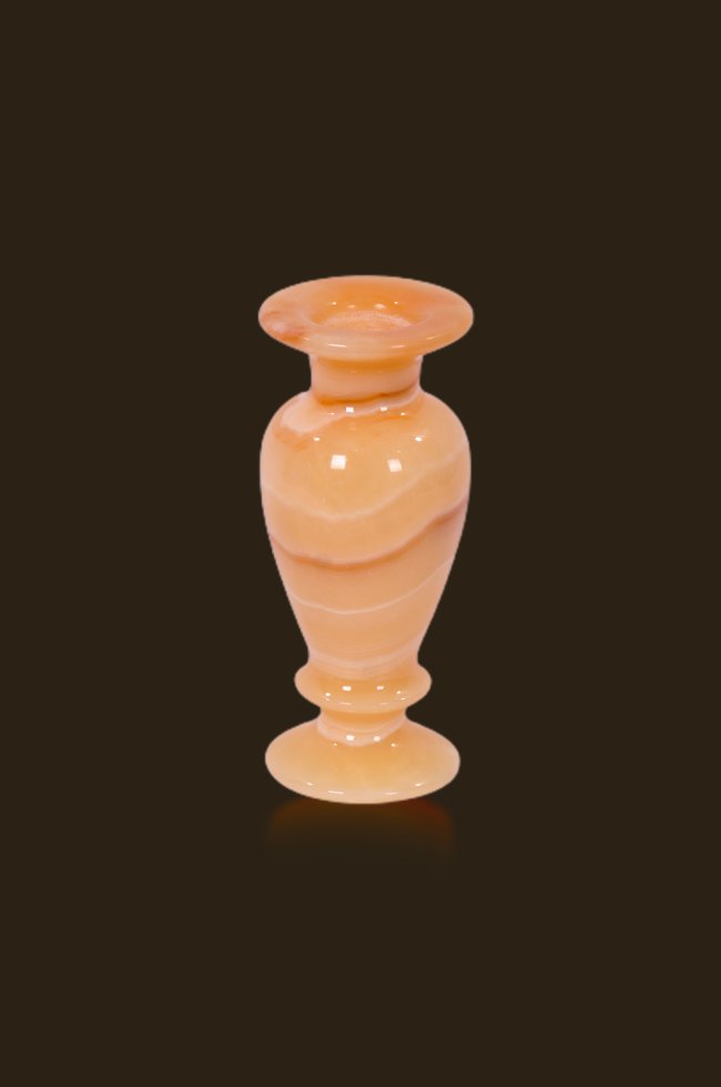 Natural alabaster stone handmade vase