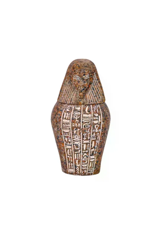 Canopic jar made of rose granit