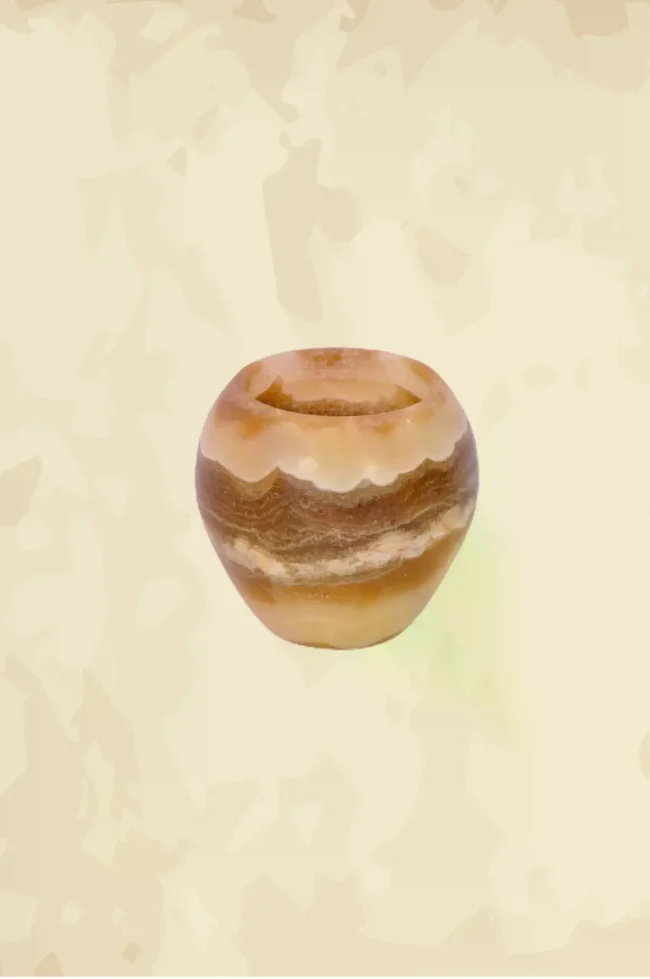 Natural alabaster stone colored candle holder