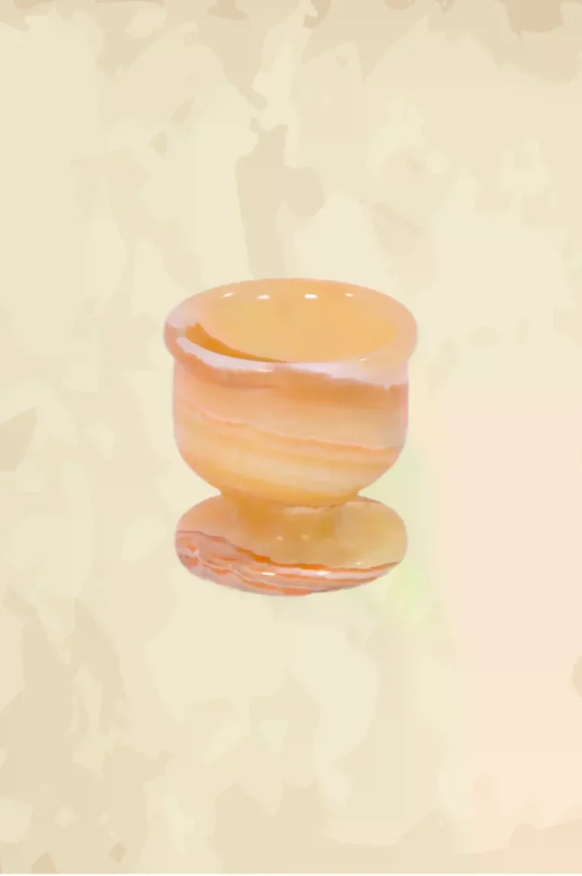 Natural alabaster stone handmade cup